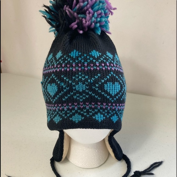 Smiley Wool Pompom Hat - Picture 2 of 8